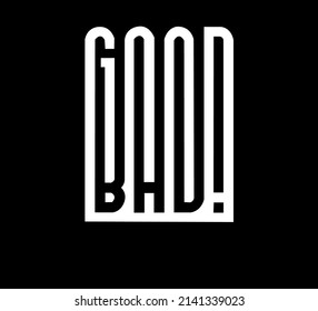 Vector art of abstract view of good and bad in the same word using colour shifting