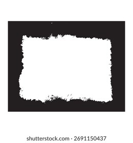 Vector art of abstract white brush stroke rectangle isolated on, creating a textured and artistic design element