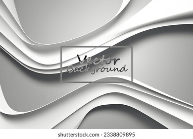 Vector art abstract of white and gray colors tone. Background wallpaper of line and curve. SSTKabstract.