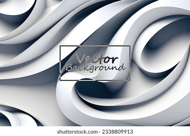 Vector art abstract of white and gray colors tone. Background wallpaper of line and curve. SSTKabstract.