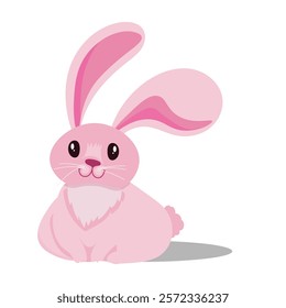 vector art of adorable pink bunny illustration.