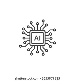 Vektorgrafik eines ai-Chip-Symbols, das die Technologie der künstlichen Intelligenz darstellt
