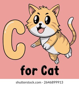 vector art alphabet C for cat