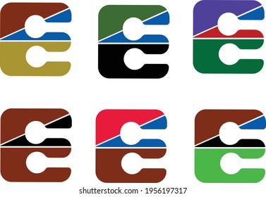 vector art of alphabet "E" . and also read number 6 in this 