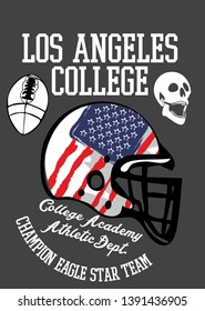 Vector art of American College and American flag graphic design.