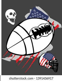 Vector art of American College and American flag graphic design.