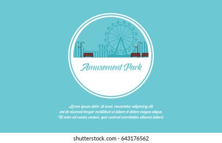 Vector art amusement park background