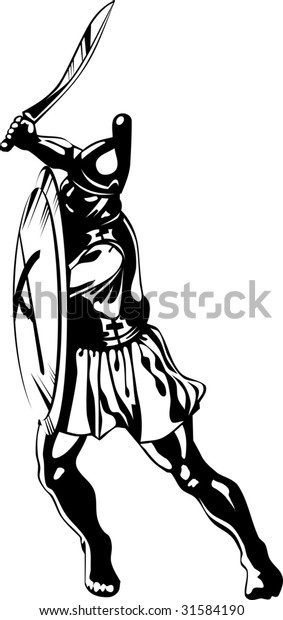 Vector Art Ancient Greek Hero Black Stock Vector (royalty Free) 31584190