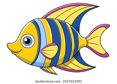 Vector art of  Angelfish on white background