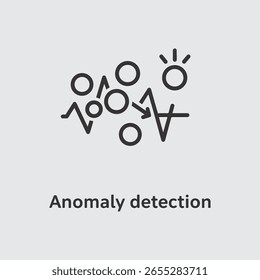 Arte vectorial de la ilustración de detección de anomalías con puntos de datos y patrones de onda