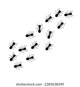 Vector art of ant swarm, ant cartoon design, ant icon, flat design