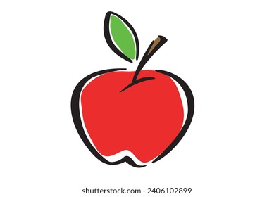 Vector art apple, apple drawing, apple color, apple design.