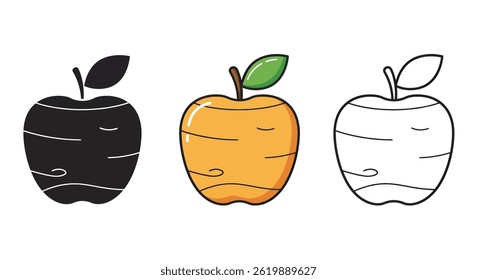 Vector Art Apple Icon Set With Color Variations