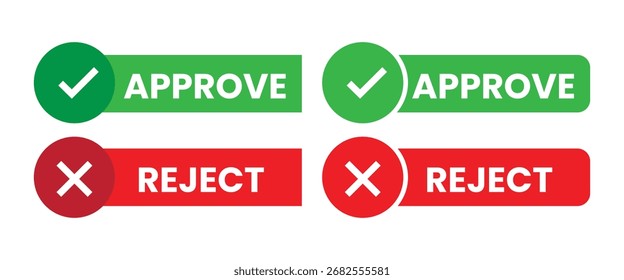 Arte vectorial de aprobar y rechazar Botones Diseño de Vector