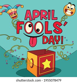 Vector art of april fools day greeting illustration