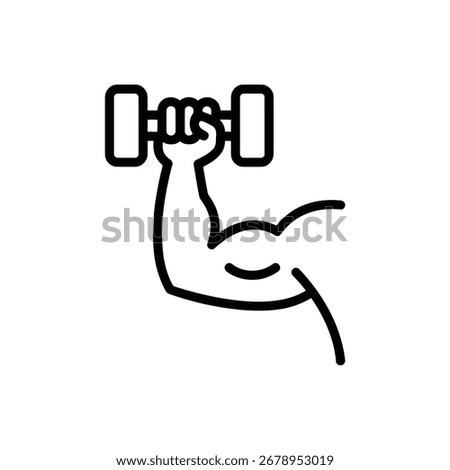 Vector art of arm with dumbbell line icon, vector illustration line icon vector illustration