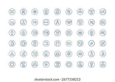 Arte vectorial del surtido de iconos de la ciencia y la investigación