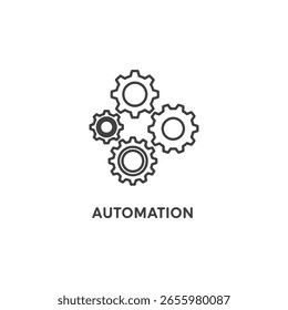 Vector art of automation gears icon representing mechanical process