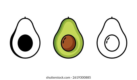 Vector Art Avocado Illustrations sets