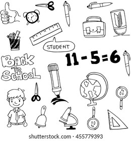 vector art back to school doodles on white backgrounds