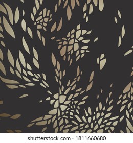 Vektorkunst-Hintergrund. Abstrakter zeitgenössischer Stil. Kreatives Design, asymmetrische Folienverzierungen. Dekoration für Einladung, Postkarte, Grußkarte.