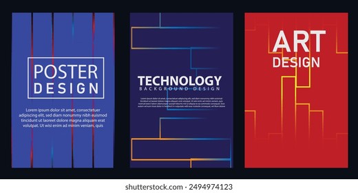 vector art background Portrait collection design in gradient and geometric abstract style for poster, flyer and template design
