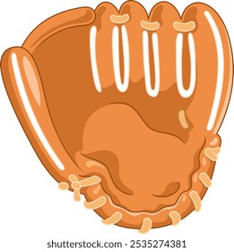 Vector art of a baseball glove. Cartoon style catcher's glove. Glove with flat aesthetic finish.