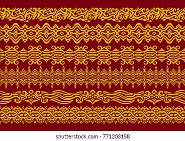 Vector art with beautiful linear yellow patterns on vinous background