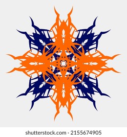 vector art of beautiful mandalas drawing sharp blooming flowers combination for decoration