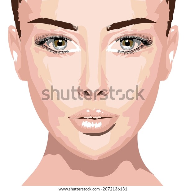 Vector Art Beautiful Woman Face Stock Vector Royalty Free 2072136131 Shutterstock 7399