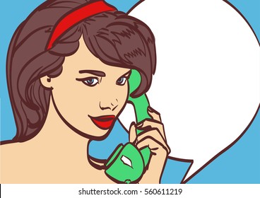 Vector Art Beautiful Woman Phone Pin Stock Vector (royalty Free 