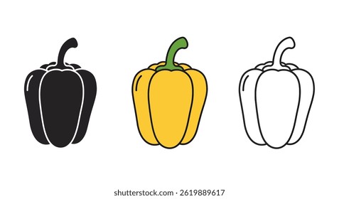 Vector Art Bell Peppers In Three Color Variations