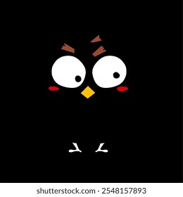 Arte vectorial de pollo negro de la oscuridad