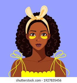 vector art black girl with patch