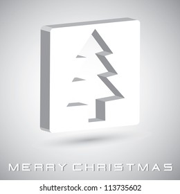 vector art. black and white icon with the image of a Christmas tree./ Congratulate