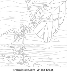 Vektorgrafik Schwarz-Weiß-Skizze Illustration der Tiere