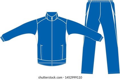 vector art of a blue sweater with jacket and pants