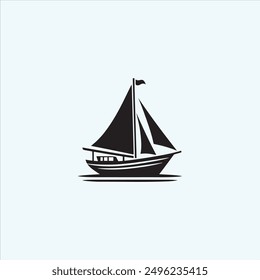 A vector art of Boat with sail, boat vector, boat icon