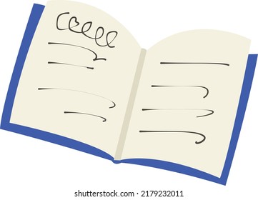 vector art of book opened and pages waving elegant art for back to school material
