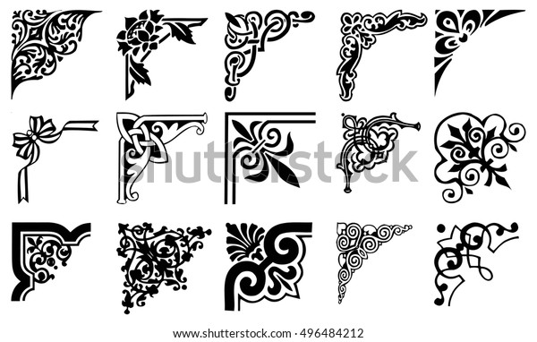 Vector Art Borders Corners Graphic Design Stock Vector Royalty