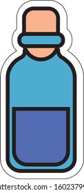 Vector art of bottle with wine sticker ready to print