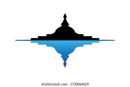 arte vectorial de la Stupa Boudhanath de Katmandú, Nepal.