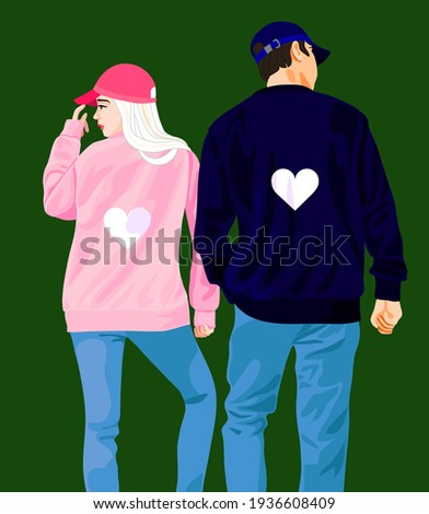 vector art boy and girl
