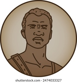 vector art of brazilian historical figure Zumbi dos Palmares