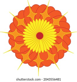Vector Art Bright Fall Colorful Flower Pattern