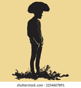 Vector art. Broccoli guy. Ecology of consciousness