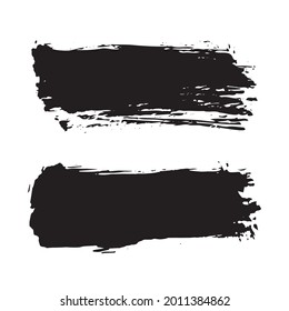 Vector art brush stroke. Black paint brush texture. Box frame, background for text.