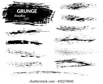 Vector art brushes. Grunge brush set. Black ink brush. All used brushes are included in brush palette.