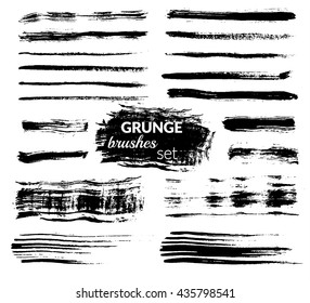 Vector art brushes. Grunge brush set. Black ink brush. All used brushes are included in brush palette.