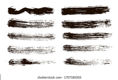 Vector Art Brushes Textures. Black Watercolor Brush. Paint Brush Strokes. Charcoal Splashes Vector. Artistic Water Colour Texture. Charcoal Brushstroke.